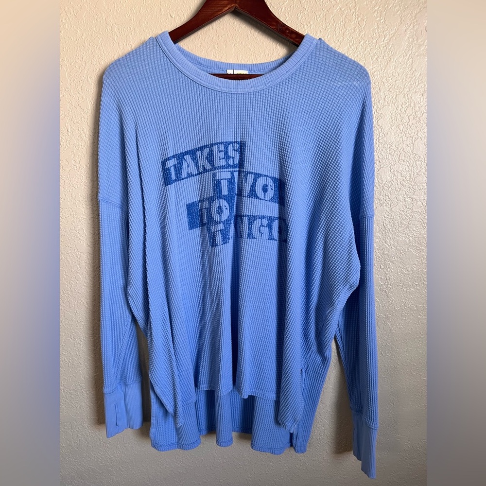 Aerie Offline Waffle Knit Long Sleeve Top